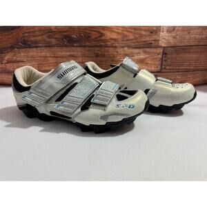 SHIMANO Cycling Shoes Women’s 41 / 8.5 White Blue WM60 SPD Bolt Leather Shoe